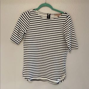 Blue and White Striped Top